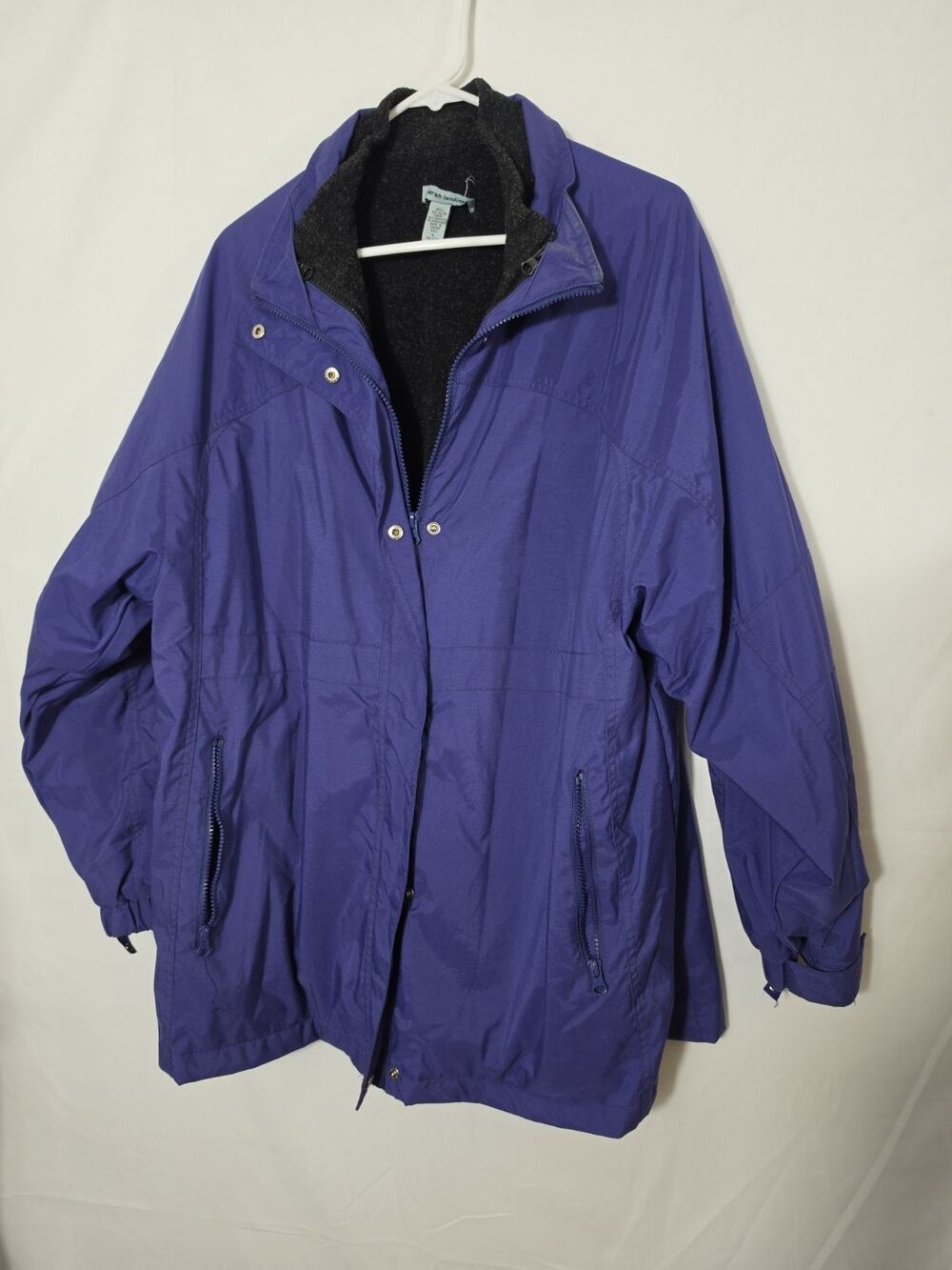 Marsh Landing Warm Women's Coat Jacket Purple Zipper Snap Buttons Size Large